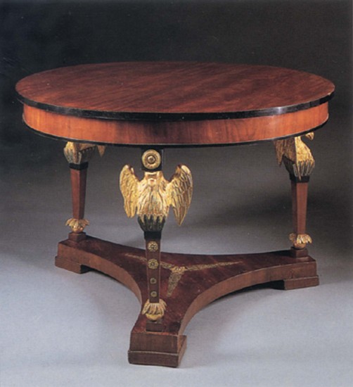 19th Century AUSTRIAN, Neoclassical Mahogany and Parcel Gilt Center Table
1800-1825, Mixed woods