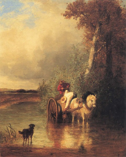 Constant Troyon, Field Workers Near a Stream
ca. 1849, Oil on canvas